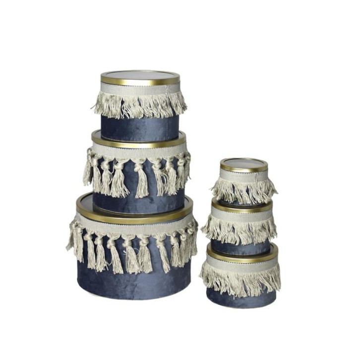 SET 6 SCATOLE BLU CON NAPPE